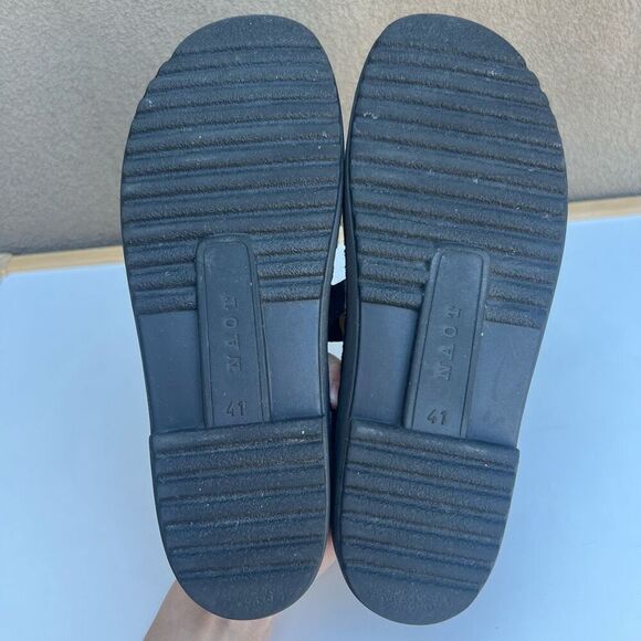 Naot Womens Sandal Size EU 41 US 10 Black Leather Wedge Slide Rhinestones Stretc - Picture 8 of 8